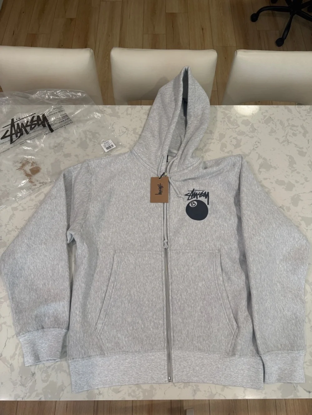 Stussy 8 Ball Zip Up Hoodie NWT - Picture 1 of 4
